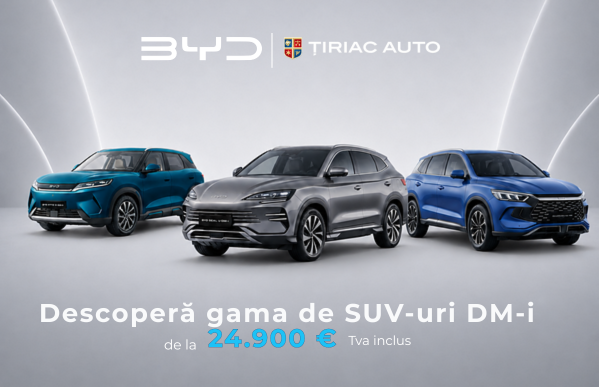 3 SUV-uri BYD Super Hybrid, de la 24.900 €, Tva inclus