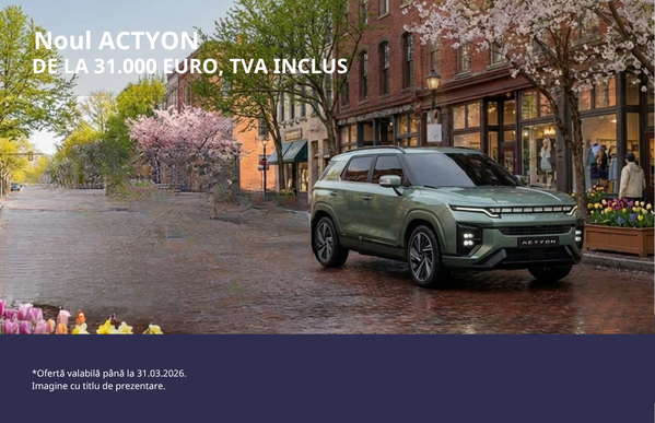 🚘KGM Actyon, acum de la 31.000 euro, Tva inclus