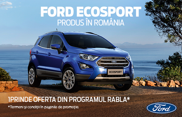 Ford Ecosport - 14.980 EUR, TVA inclus, prin Programul REMAT, cu LIVRARE RAPIDA!