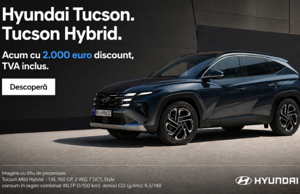 💥Hyundai Tucson și Hyundai Tucson Hybrid cu 2.000 € discount