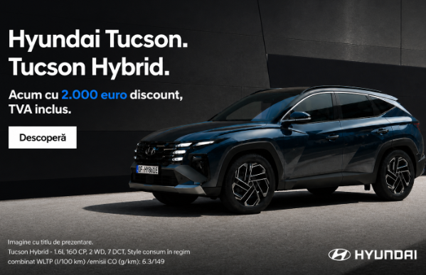 💥Hyundai Tucson și Hyundai Tucson Hybrid cu 2.000 € discount