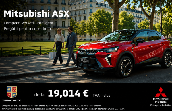 🚘 Descoperă noul Mitsubishi ASX de la 19.014 €, TVA inclus