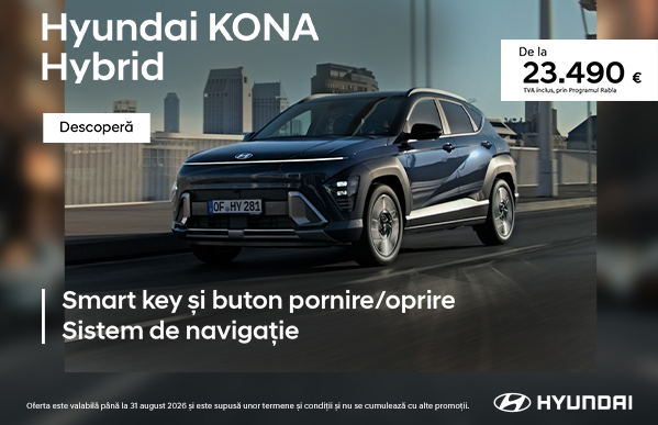 🚘Kona hybrid acum de la 23.490 euro, TVA inclus