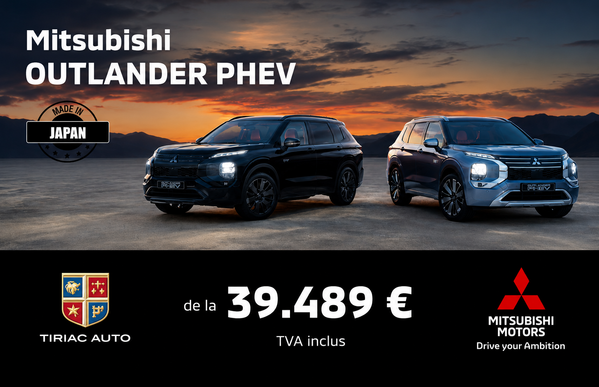 Descoperă Mitsubishi Outlander PHEV de la 39.489 euro, Tva inclus