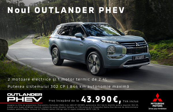 Descoperă noul Mitsubishi Outlander PHEV de la 43.990 €, TVA inclus!