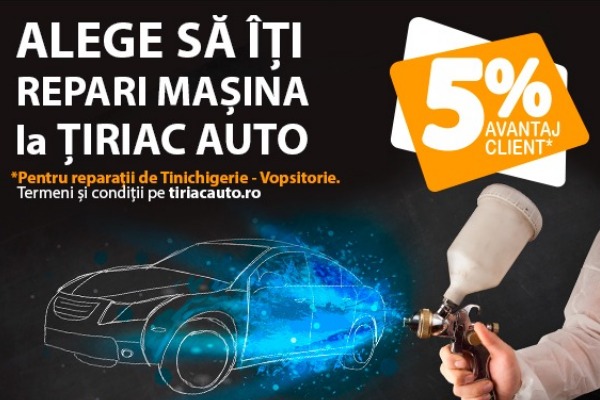 Avantaj Client de 5%* la reparatii de tinichigerie-vopsitorie