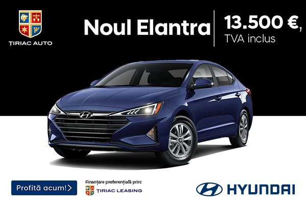 Noul Hyundai Elantra, de la 13.500 EUR, cu TVA inclus